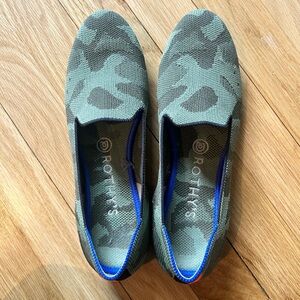Camo Rothy’s loafers size 8